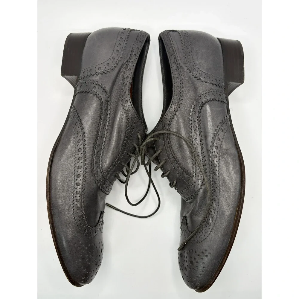 Marc Jacobs Collection Oxford Shoes Women 38 Gray Leather Brogue Wingtip Italy